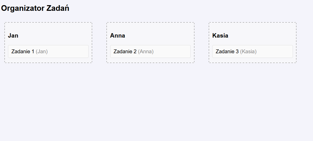 Screenshot: Aplikacja do zarządzania
